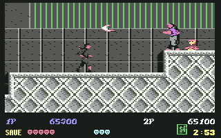 Shinobi (Commodore 64) screenshot: Mission 2 Level 1