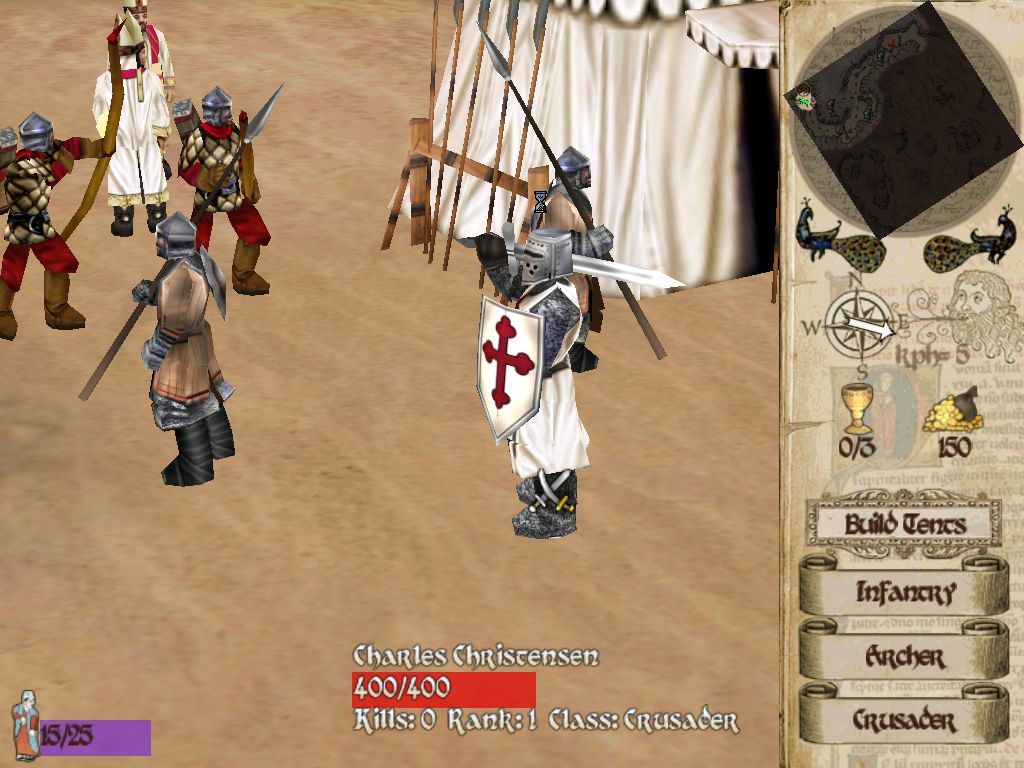 The History Channel: Crusades - Quest for Power (Windows) screenshot: Zooming in at your army.