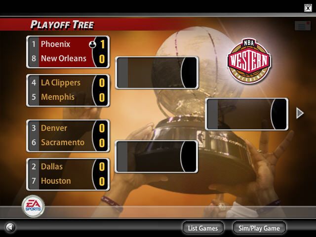 NBA Live 2005 (Windows) screenshot: Playoff tree