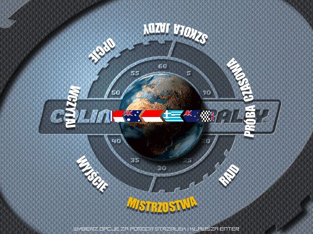 Colin McRae Rally (Windows) screenshot: Main menu (Polish version)