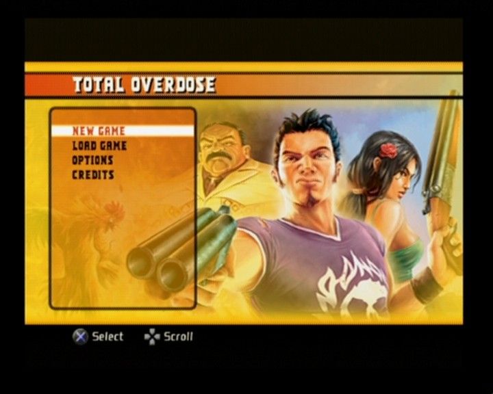 Total Overdose: A Gunslinger's Tale in Mexico (PlayStation 2) screenshot: Main menu