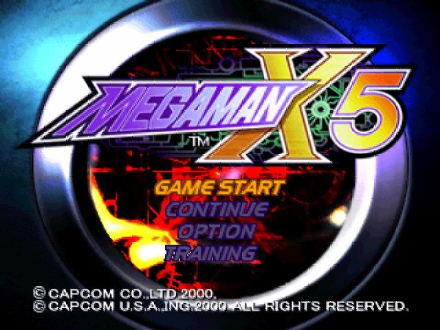 Mega Man X5 (PlayStation) screenshot: The main menu