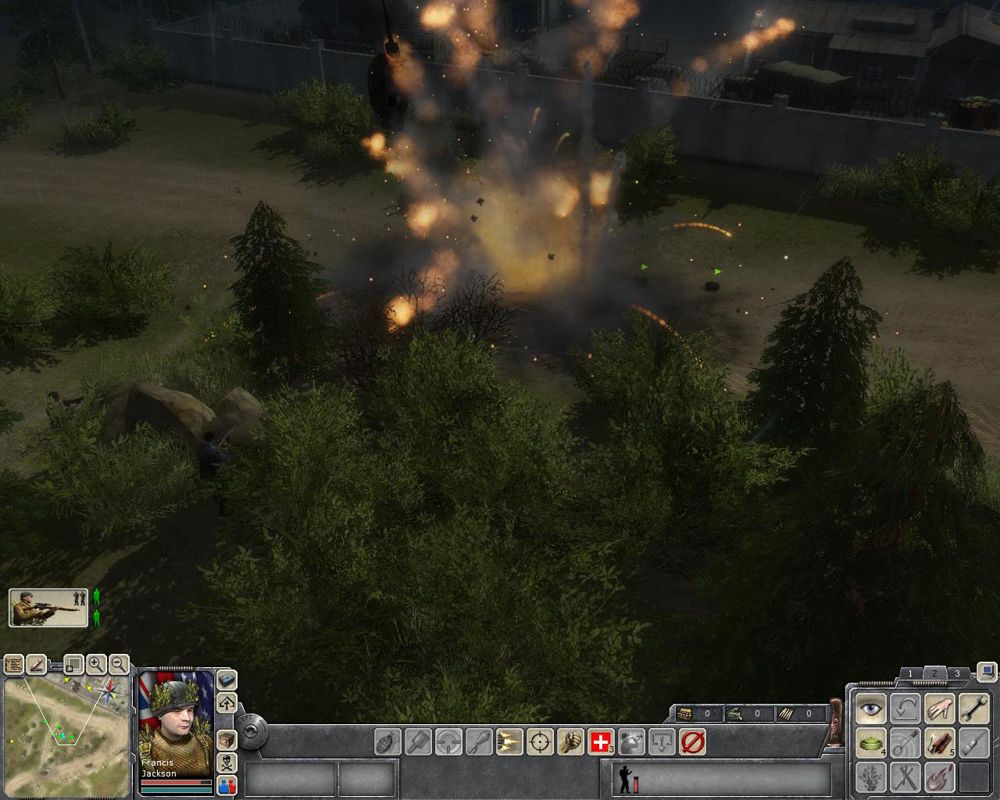 Faces of War (Windows) screenshot: This tank was destroyed with dynamite after it was immobilised in a minefield I laid down.