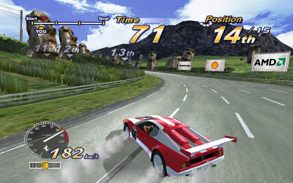 OutRun 2006: Coast 2 Coast (Windows) screenshot: Drifting is a piece of cake!