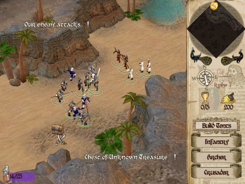 The History Channel: Crusades - Quest for Power (Windows) screenshot: Our enemies attack!