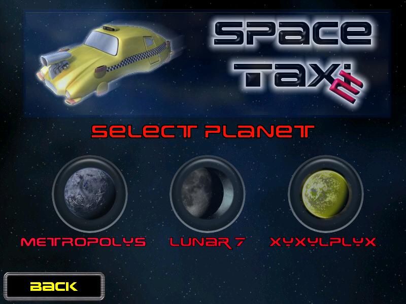Space Taxi 2 (Windows) screenshot: Choose the planet you will play.