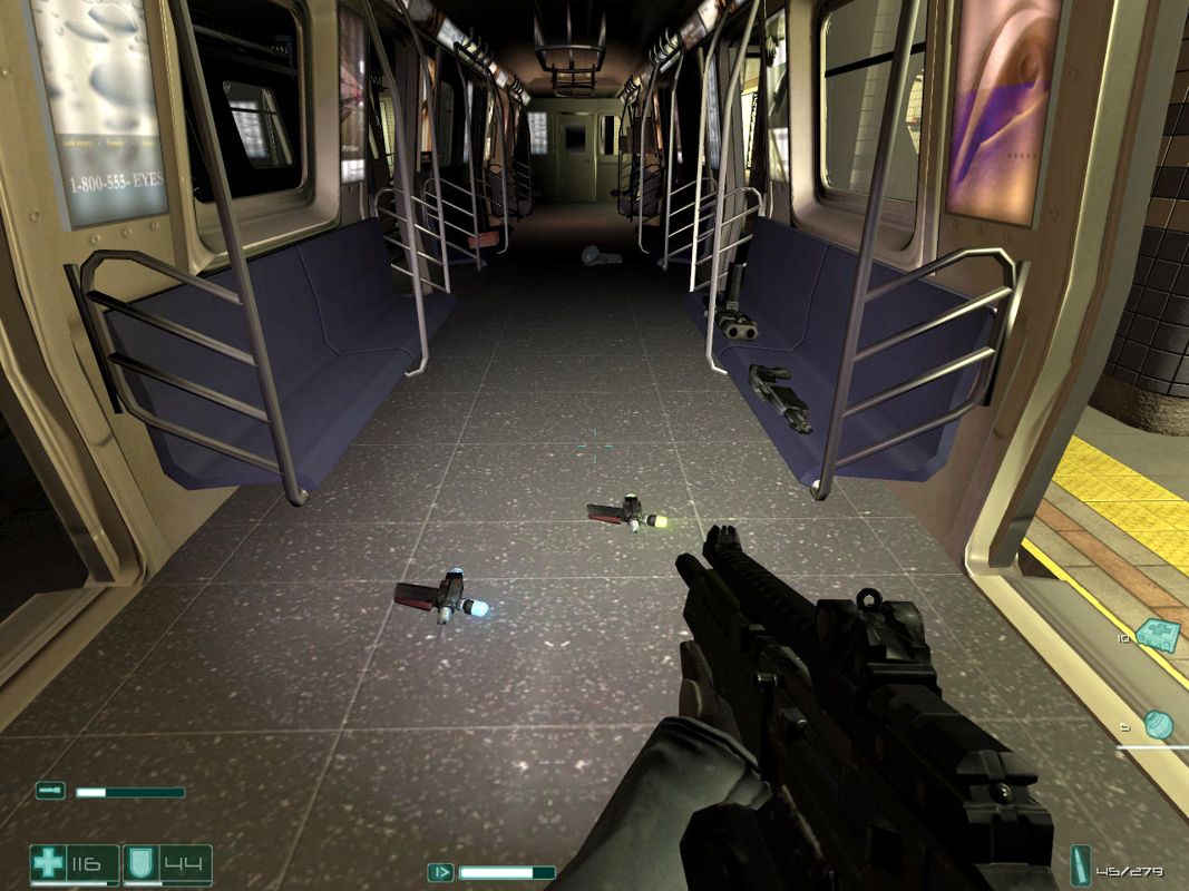F.E.A.R.: Extraction Point (Windows) screenshot: Inside the subway car