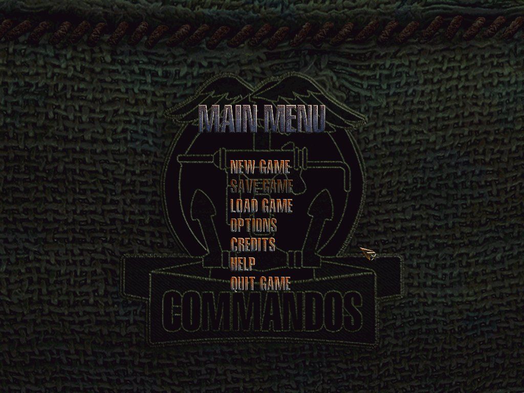 Commandos: Beyond the Call of Duty (Windows) screenshot: Main menu