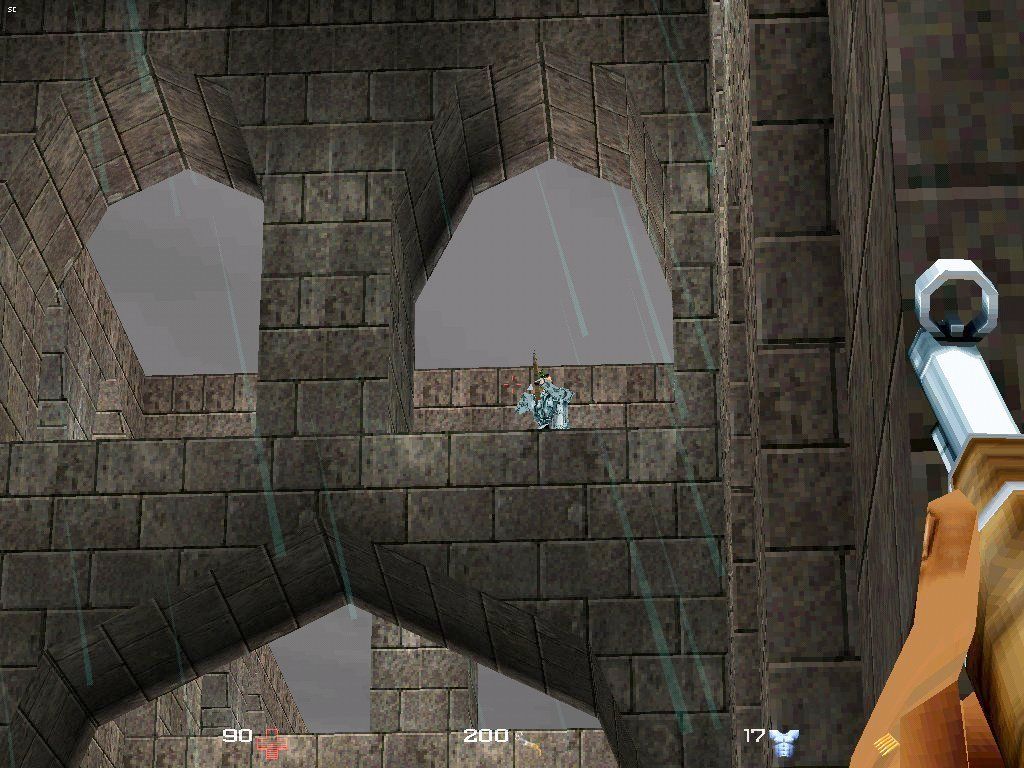 Mortyr: 2093-1944 (Windows) screenshot: Snipers hiding at a higher level of the castle