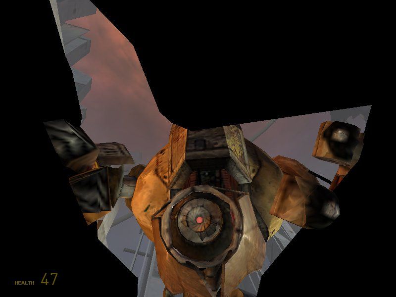 Half-Life 2: Episode One (Windows) screenshot: "Dog" finding you under some trash