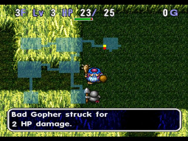 World of Dragon Warrior: Torneko - The Last Hope (PlayStation) screenshot: A mean gopher