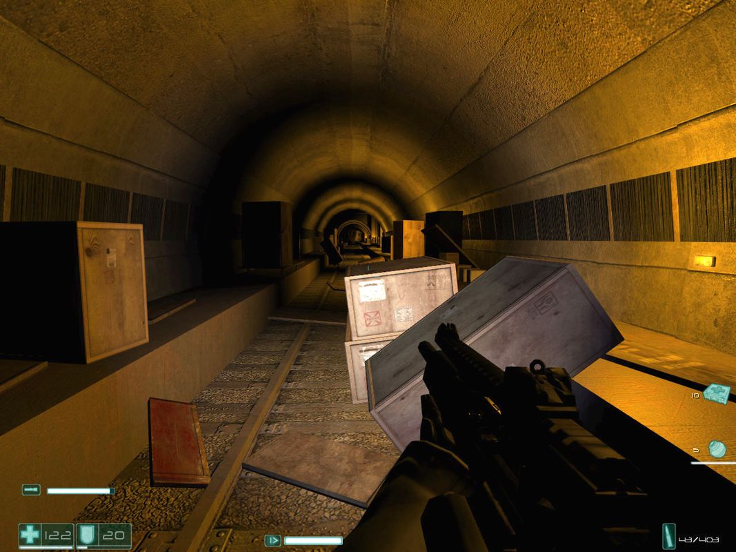 F.E.A.R.: Extraction Point (Windows) screenshot: Inside a metro tunnel