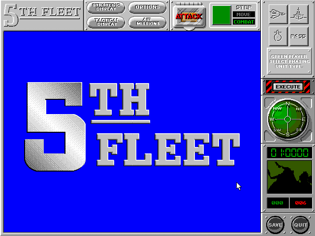 5th Fleet (DOS) screenshot: Start of Scenario...