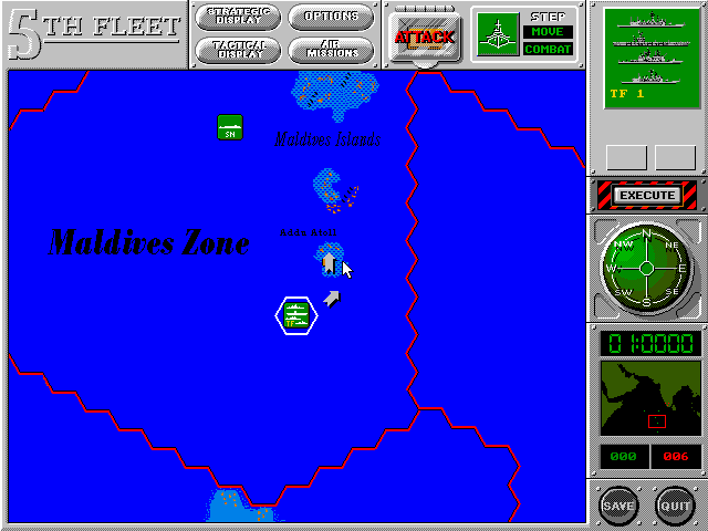 5th Fleet (DOS) screenshot: Ops Map...