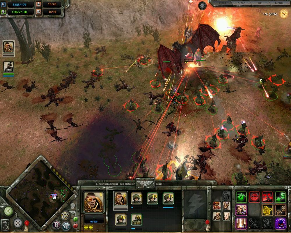 Warhammer 40,000: Dawn of War - Dark Crusade (Windows) screenshot: This "Blood Demon" is a damn hard opponent !