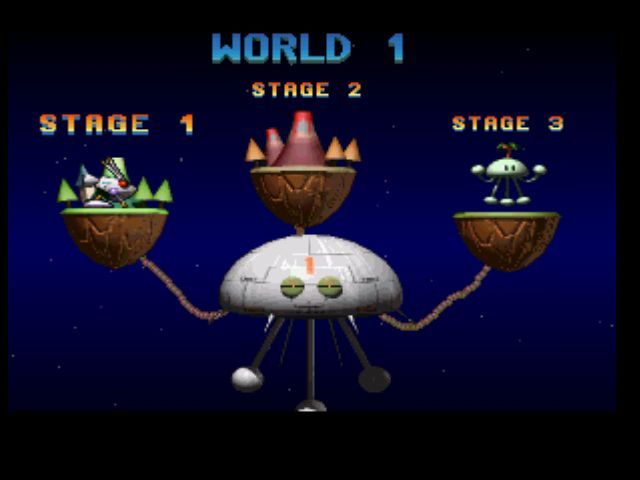 Jumping Flash! (PlayStation) screenshot: World 1