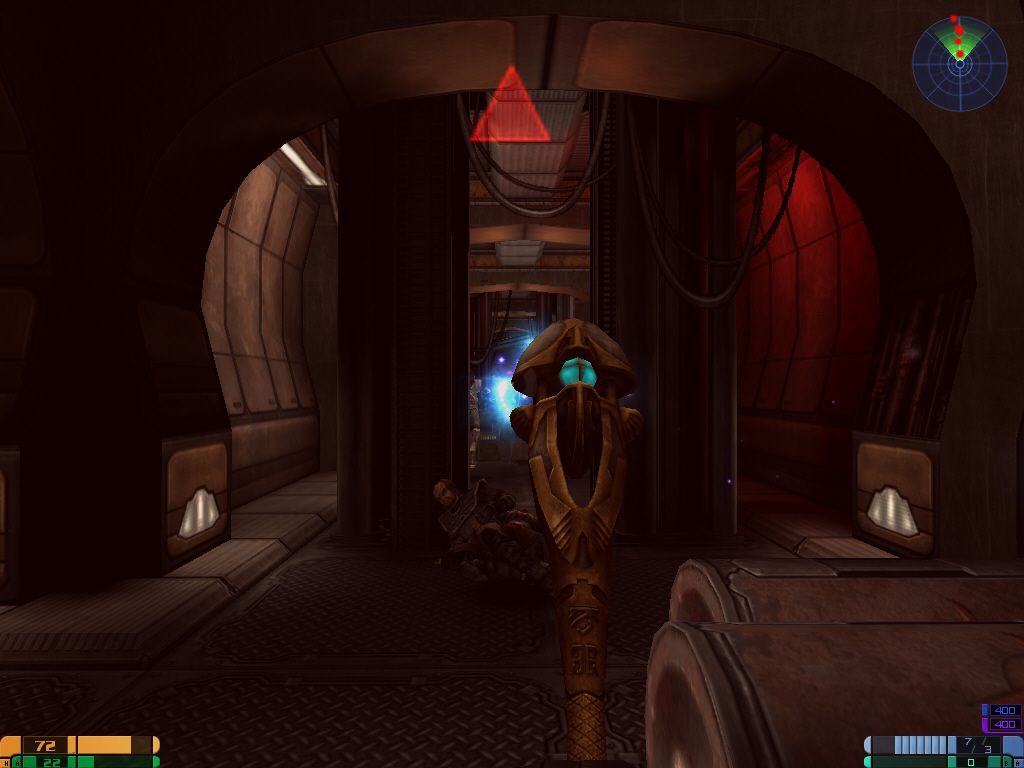 Star Trek: Elite Force II (Windows) screenshot: This ancient artifact of a staff is a mighty energy weapon