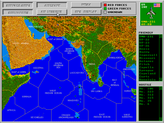 5th Fleet (DOS) screenshot: Strategical Map...