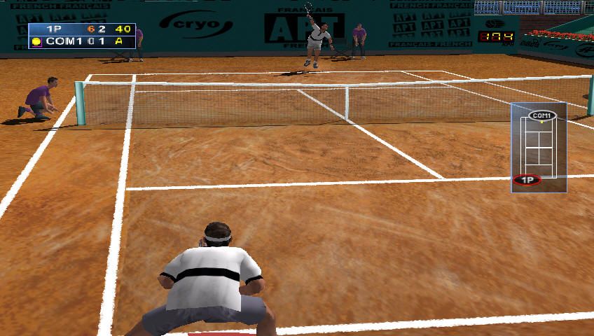 Agassi Tennis Generation 2002 (Windows) screenshot: The serve speedometer actually works.