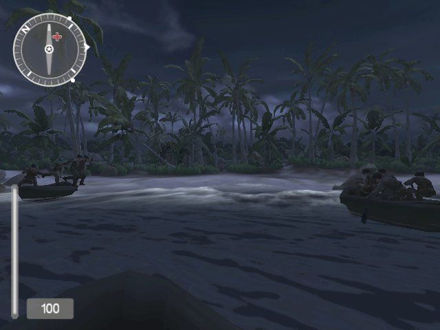 Medal of Honor: Pacific Assault (Windows) screenshot: A mission at night