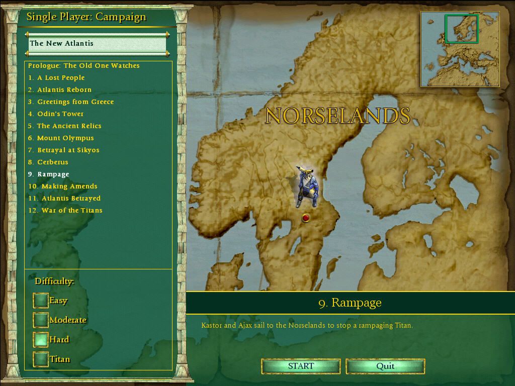 Age of Mythology: The Titans (Windows) screenshot: The Titans campaign