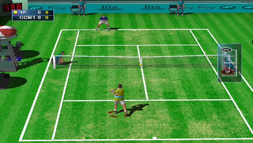 Agassi Tennis Generation 2002 (Windows) screenshot: Lush grass. Not Wimbledon, obviously