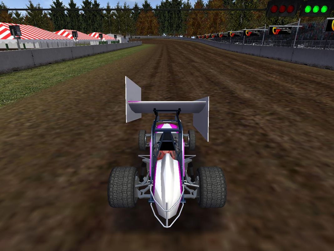 Sprint Car Challenge (Windows) screenshot: A test race - having the whole track for yourself.