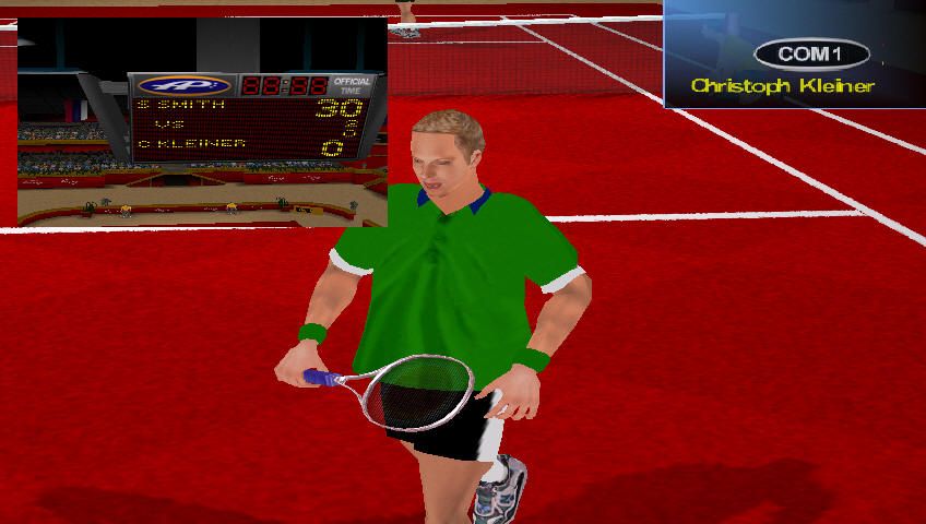 Agassi Tennis Generation 2002 (Windows) screenshot: PiP. Or a bug. Who knows.
