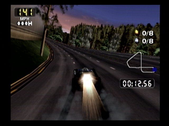 San Francisco Rush 2049 (Dreamcast) screenshot: Practice mode