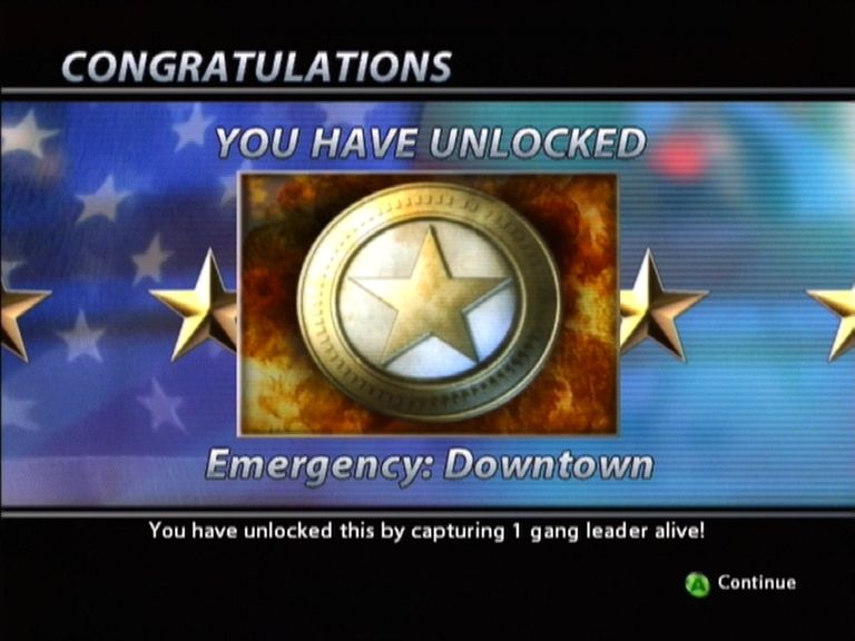 Urban Chaos: Riot Response (Xbox) screenshot: Buy completing a mission level you can unlock a emergency bonus level