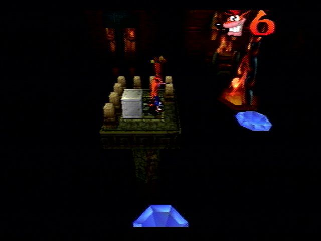 Crash Bandicoot (PlayStation) screenshot: Once you acquire the colored gems, new paths open up.