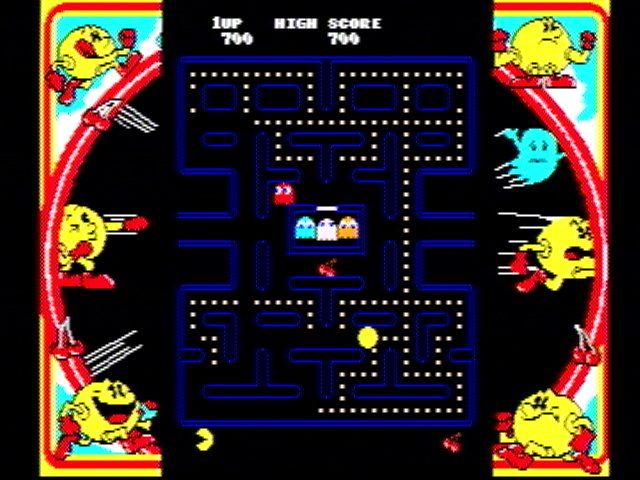 Pac-Man World 20th Anniversary (PlayStation) screenshot: The original arcade game is included.