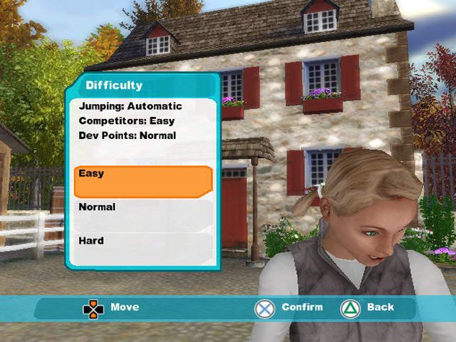 Lucinda Green's Equestrian Challenge (PlayStation 2) screenshot: Front-End - Choose Difficulty