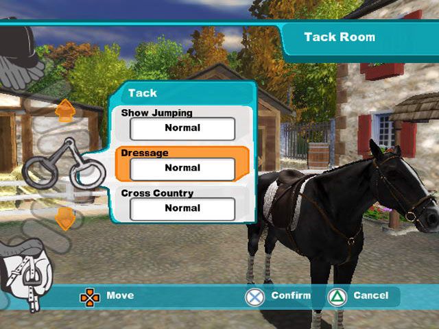 Lucinda Green's Equestrian Challenge (PlayStation 2) screenshot: Front-End - Tack Room - Tack