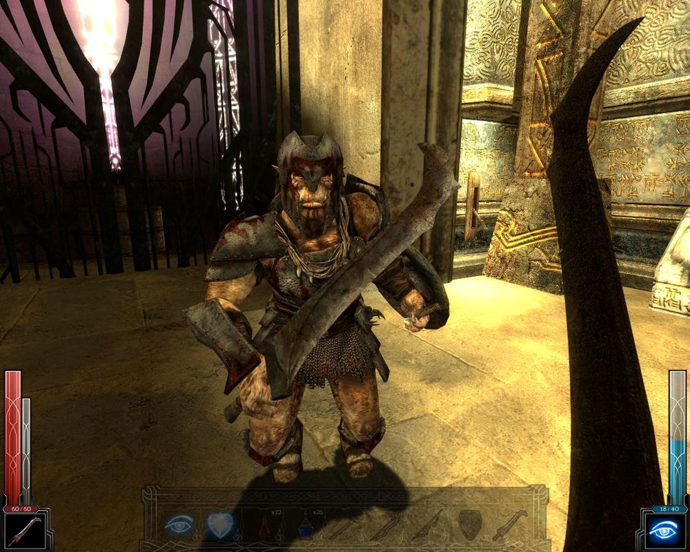 Dark Messiah: Might and Magic (Windows) screenshot: Aratrok, guardian of the Crystal Chamber.