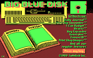 Big Blue Disk #33 (DOS) screenshot: Title screen