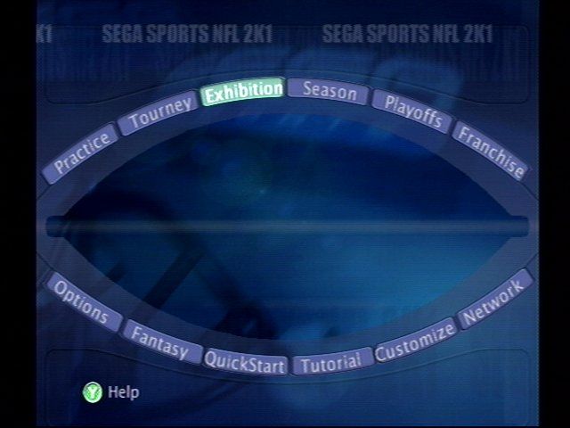 NFL 2K1 (Dreamcast) screenshot: Main Menu