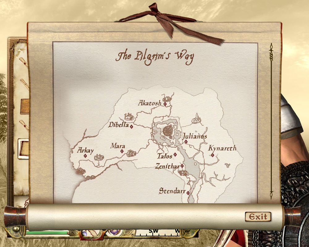 The Elder Scrolls IV: Knights of the Nine (Windows) screenshot: Wayshrines map