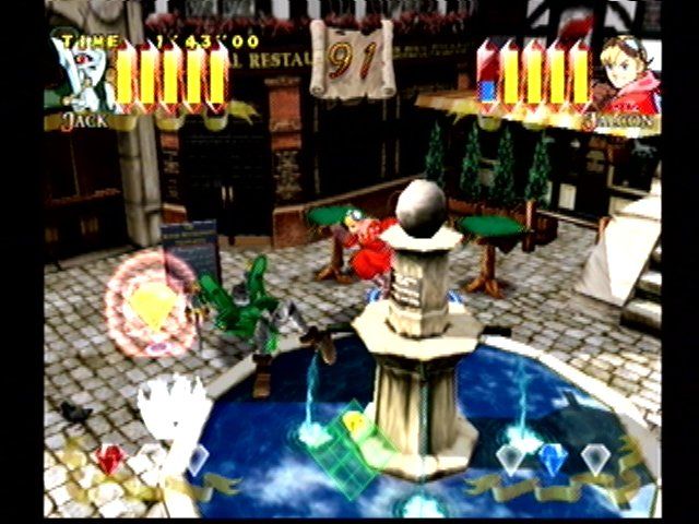 Power Stone (Dreamcast) screenshot: Jack vs Falcon