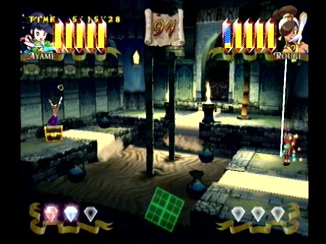 Power Stone (Dreamcast) screenshot: Ayame vs Rouge