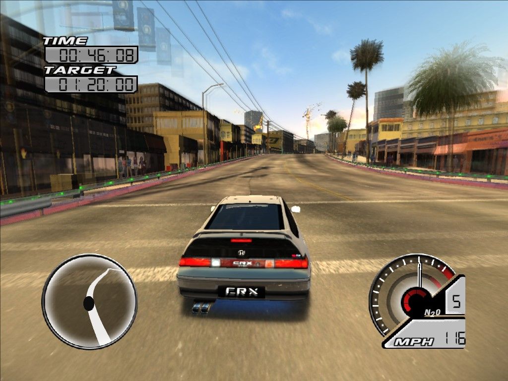 Juiced (Windows) screenshot: Start of the game with the first car
