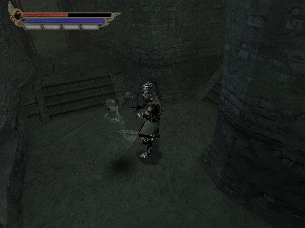 Knights of the Temple: Infernal Crusade (Windows) screenshot: Ghosts can be really tricky to spot and target.