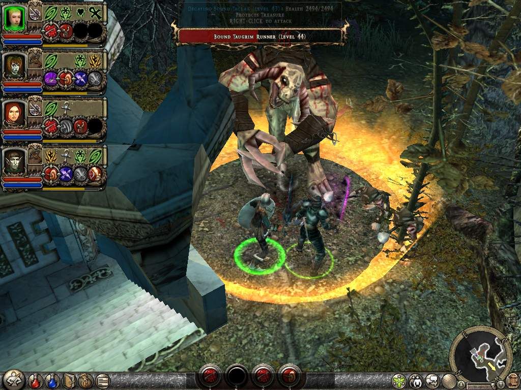 Dungeon Siege II: Broken World (Windows) screenshot: Mini-boss - I guess it doesn't like us