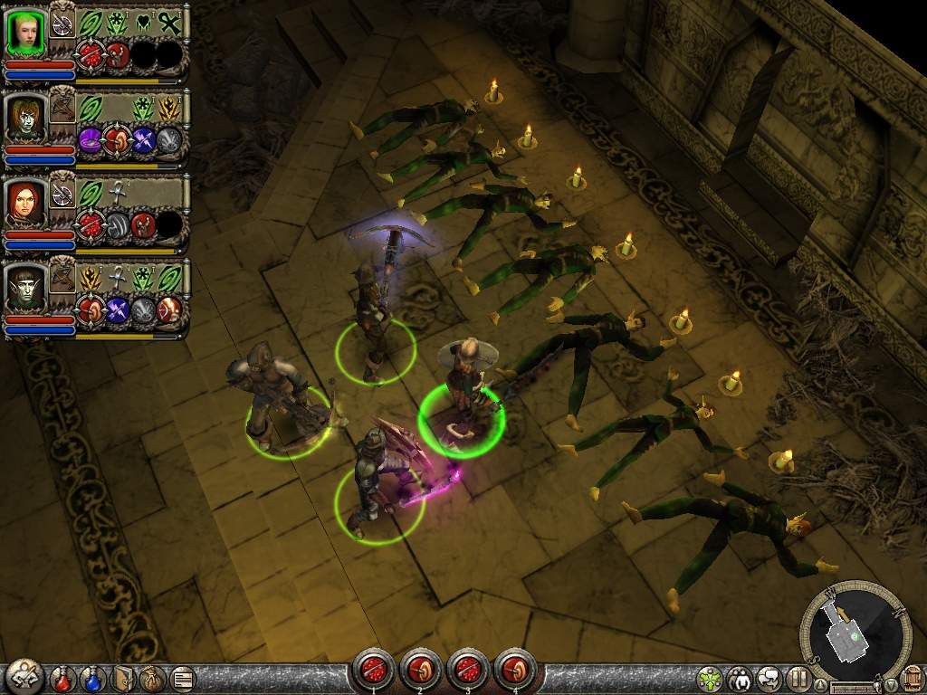 Dungeon Siege II: Broken World (Windows) screenshot: Dead elves in some crypt