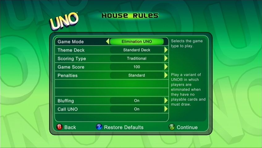 Screenshot of Uno (Xbox 360, 2006) - MobyGames