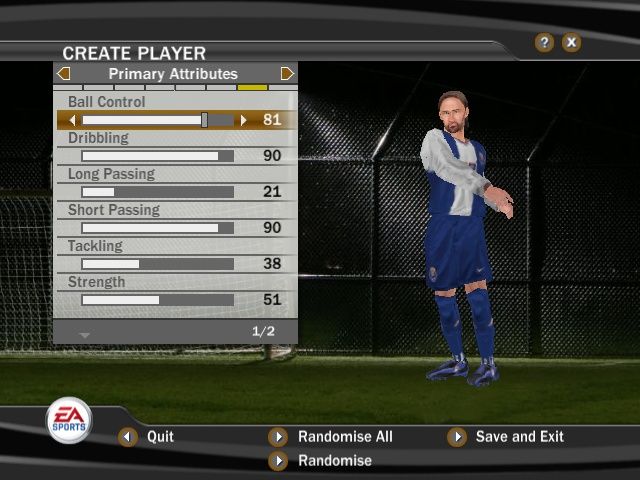 FIFA Soccer 07 (Windows) screenshot: Creating a player.