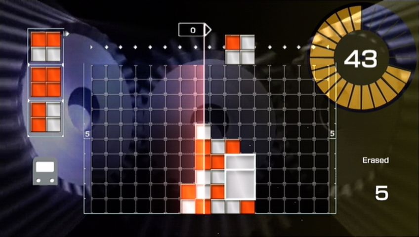 Lumines Live! (Xbox 360) screenshot: In Time Trial Mode, you must clear as many blocks as possible in the time limit.