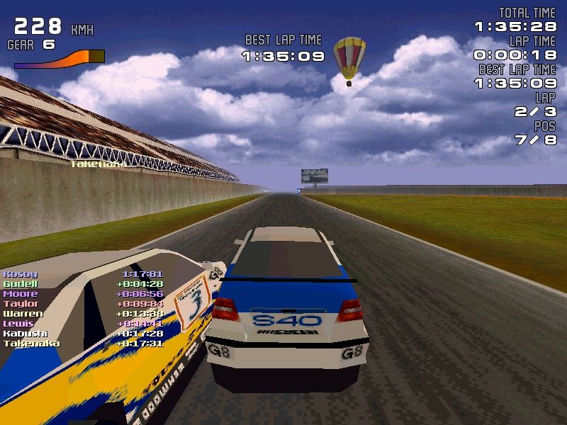 S40 Racing (Windows) screenshot: Developed in 45 days and they still had time to make a balloon.