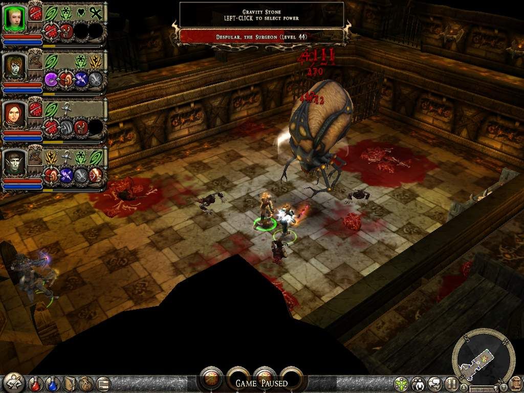 Dungeon Siege II: Broken World (Windows) screenshot: Boss fight - big floating brain