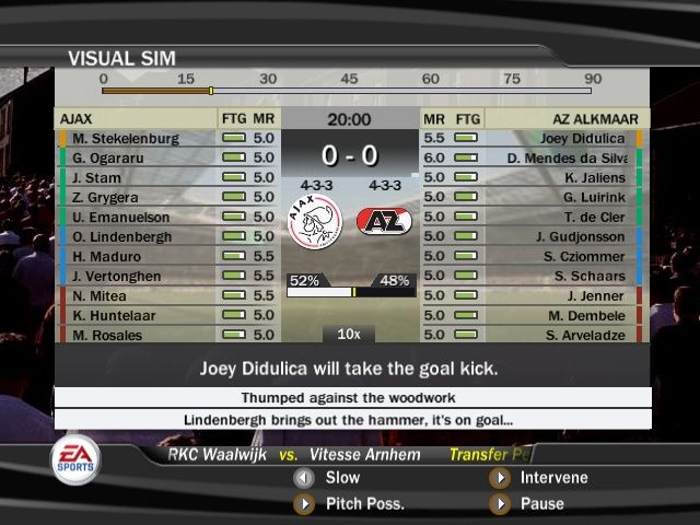 FIFA Soccer 07 (Windows) screenshot: The brand new Visual Sim